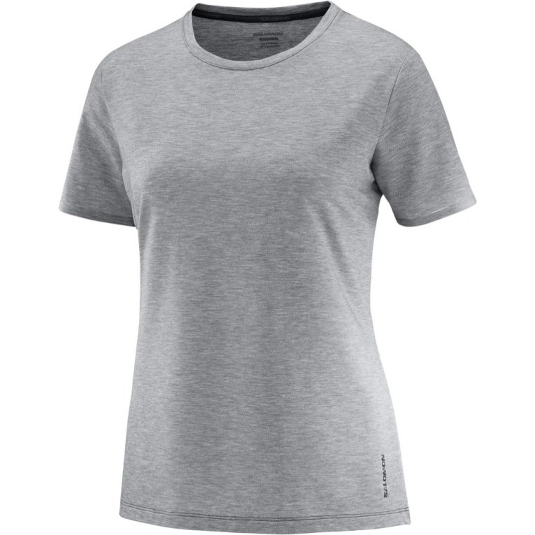 Grey Salomon Essential Tencel Short Sleeve Women's T-Shirts | IE MW4061